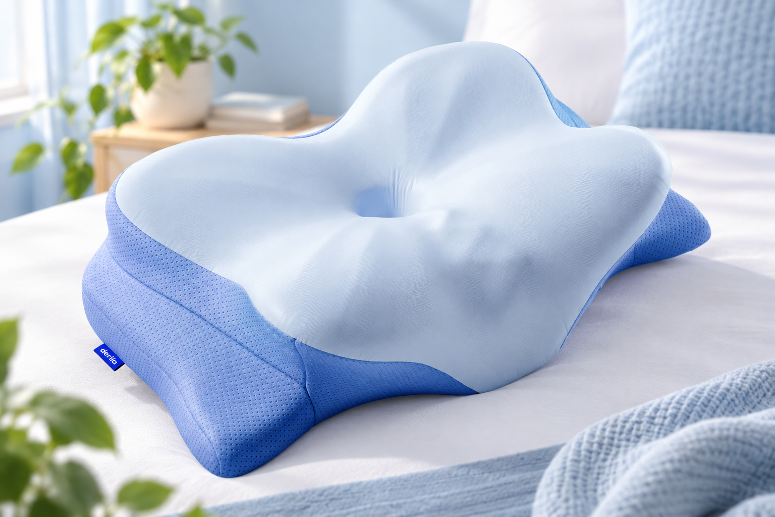 Coussin Derila Ergo en mousse à mémoire de forme en forme de papillon avec housse de refroidissement