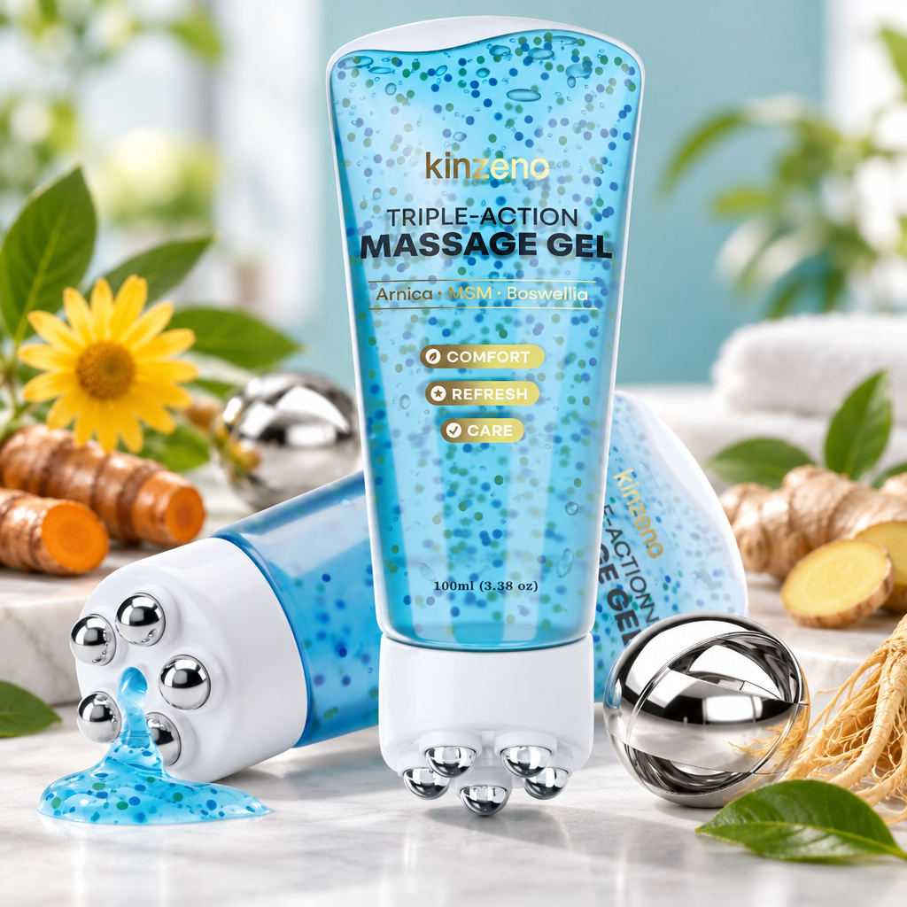 Kinzeno Magnetic Gel Roller with transparent blue gel and 5 chrome magnetic spheres